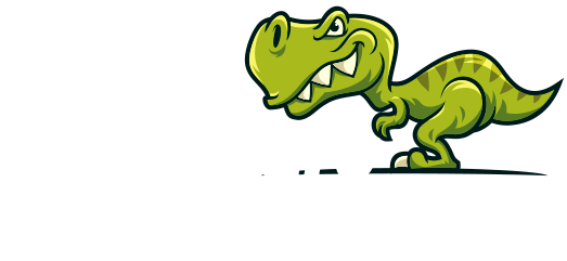 Logo Dinossauro do Tráfego - Agência de Publicidade e Marketing - branco hor.